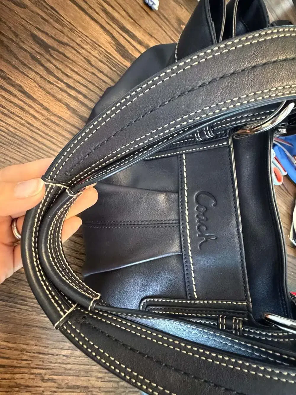 Vintage y2k Coach Soho Pleated black leather shoulder bag